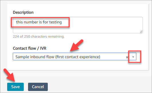 Kotak Deskripsi, IVR menu dropdown aliran.