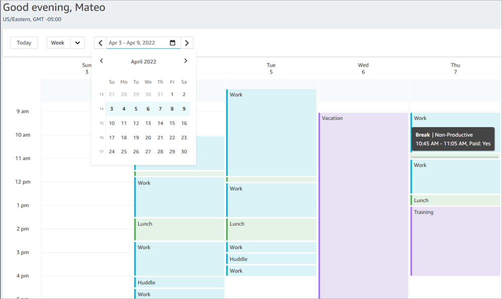 Jadwal sampel di ruang kerja agen.