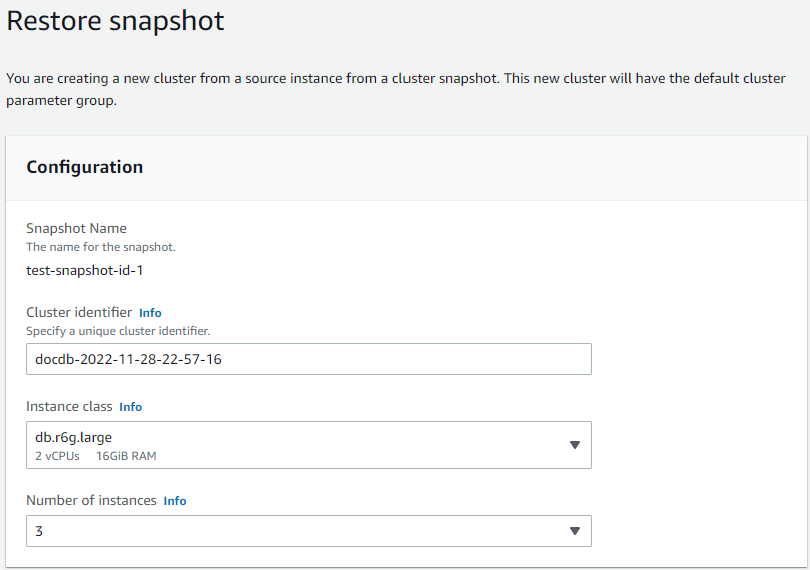 Diagram: pemulihan cluster elastis dari snapshot