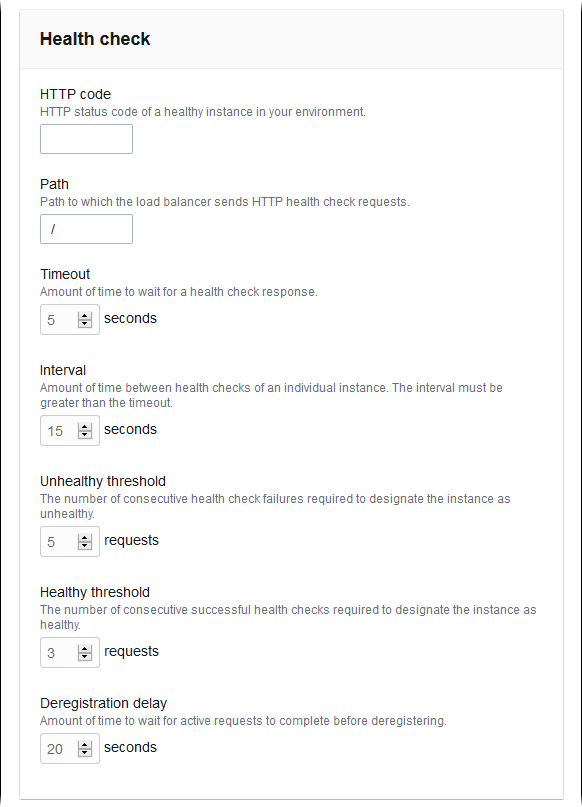 Pengaturan proses Application Load Balancer untuk pemeriksaan kondisi