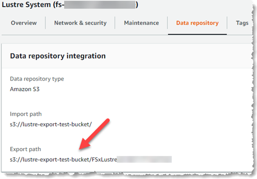 Jalur impor dan ekspor repositori data di panel integrasi repositori Data.