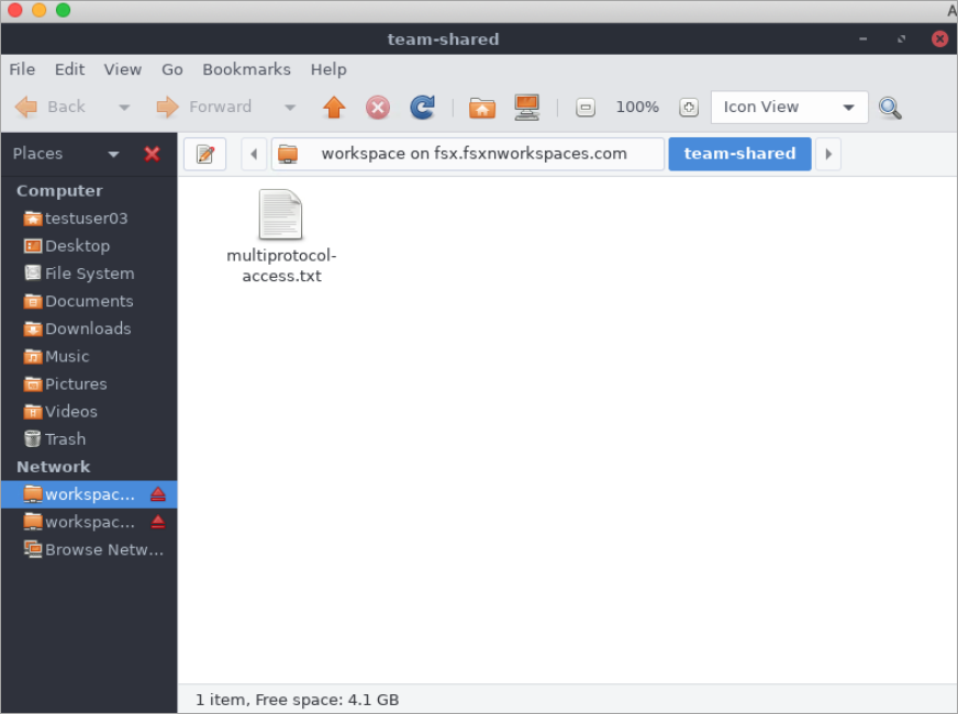 Dialog Windows yang menampilkan folder bersama.