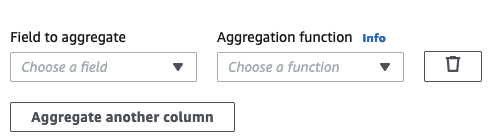 Tangkapan layar menunjukkan bidang saat memilih Agregat kolom lain.