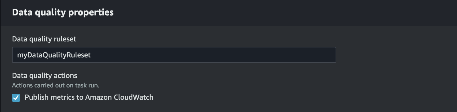 Properti kualitas data di AWS CloudFormation