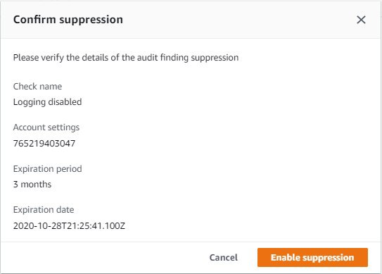 Konfirmasikan dialog penekanan dengan Logging nama cek dinonaktifkan, nomor pengaturan akun, periode kedaluwarsa 3 bulan, dan tanggal kedaluwarsa 2020-10-28.