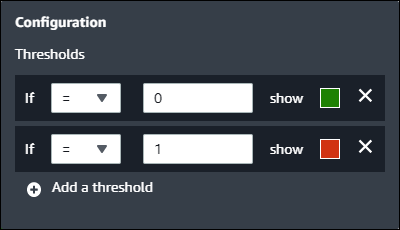 Konfigurasi ambang batas widget status sampel.