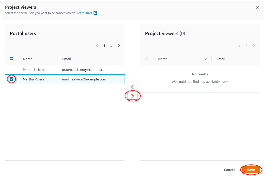 Menampilkan dialog “Project viewers”.