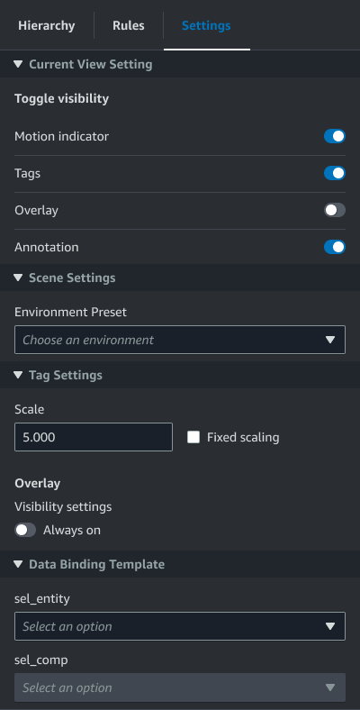 Tab Pengaturan yang menampilkan sakelar Overlay dimatikan.