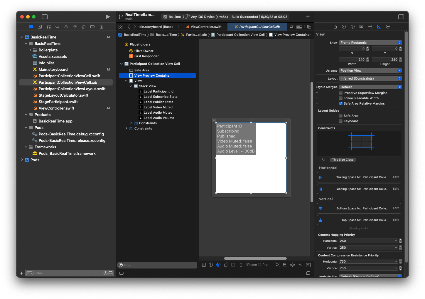 Kustomisasi tampilan iOS View Preview Container.