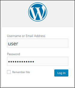 Halaman log in untuk WordPress.