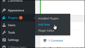 Tambahkan item menu plugin baru di WordPress dasbor.