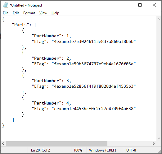 Unggah JSON file multipart nomor 2