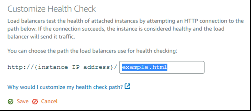 Menyesuaikan path health check