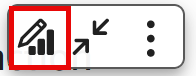 Icon showing a bar chart with an upward arrow, representing data visualization or analytics.