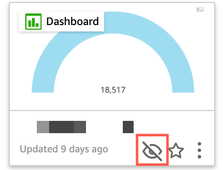 Dashboard widget displaying a semicircular gauge with the number 18,517 and update status.