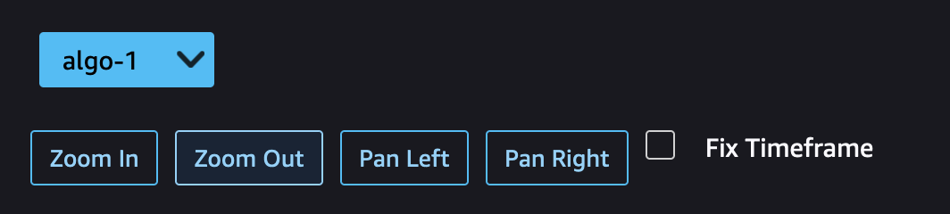 Pengontrol UI di dasbor SageMaker Debugger Insights.