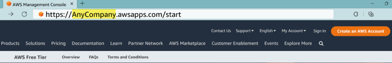 AWS URLcontoh portal akses.