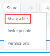 The Share menu and Share a link command.