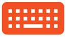 Orange keyboard icon with white grid pattern representing keys.