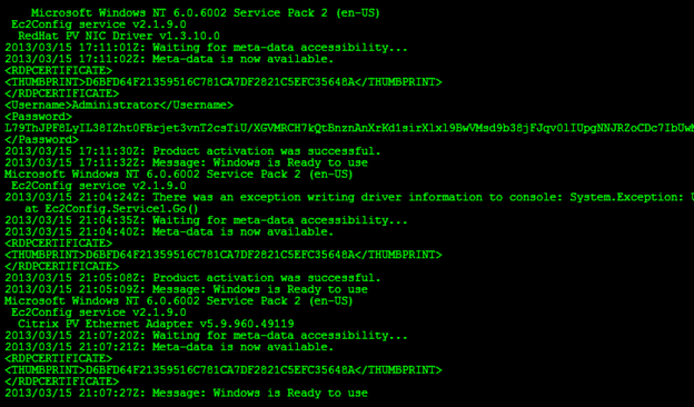 Windows system log.