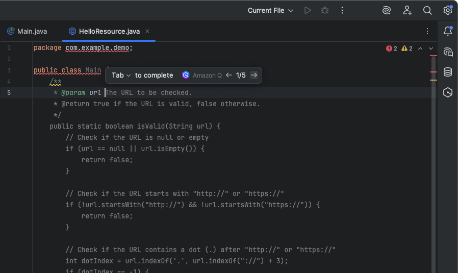 suggesting a function to complete a docstring