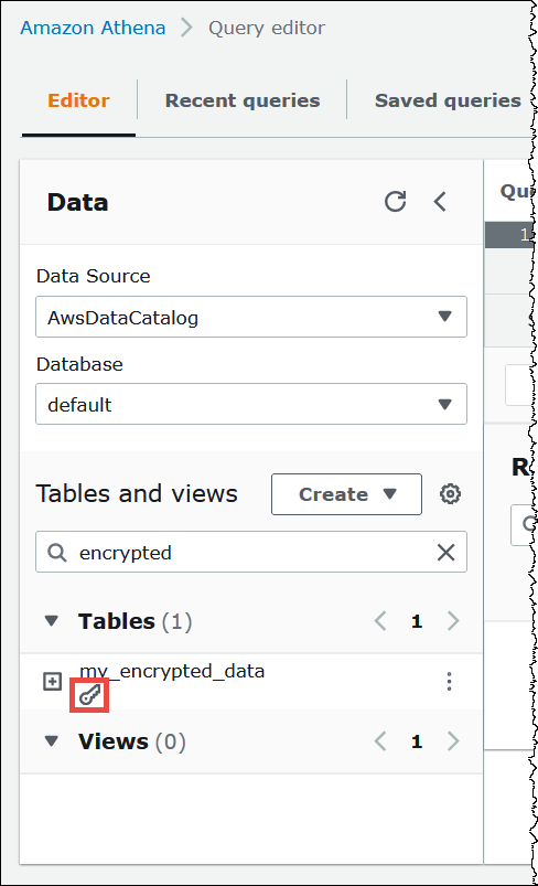 Encrypted table icon