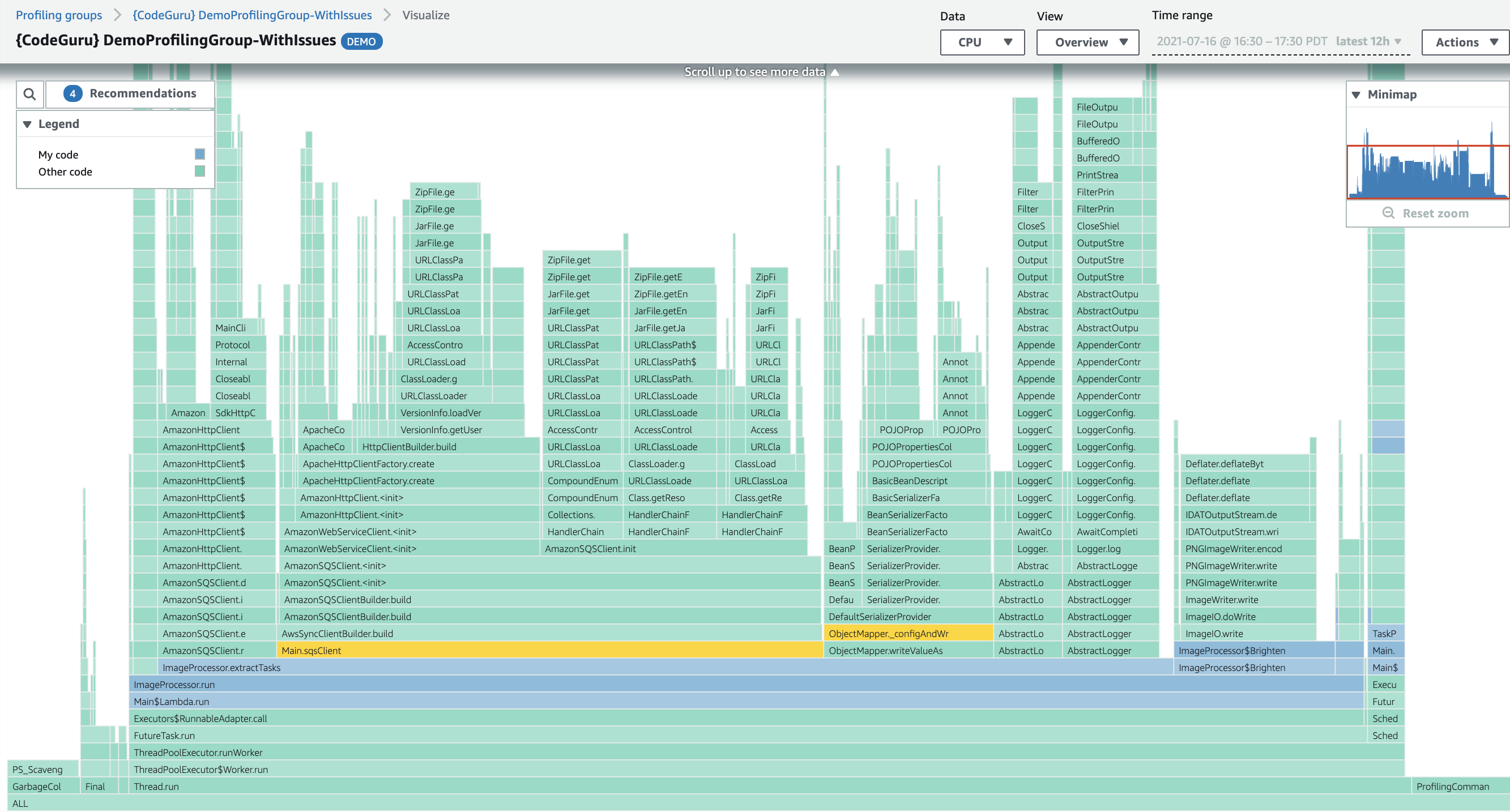 Image: CPU visualization of demo application.