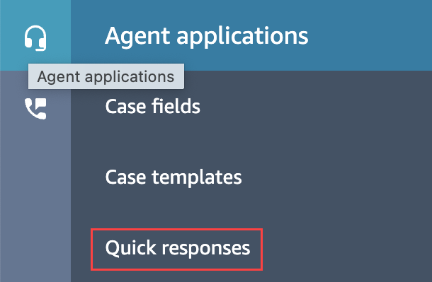 Menu showing "Content Management" and "Quick responses."