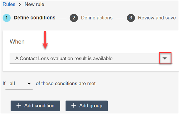 The option When an evaluation result is available.