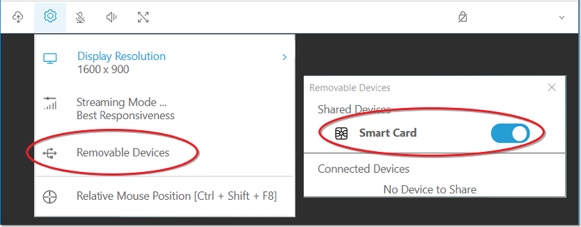 Settings button located in the top-left corner of the interface.