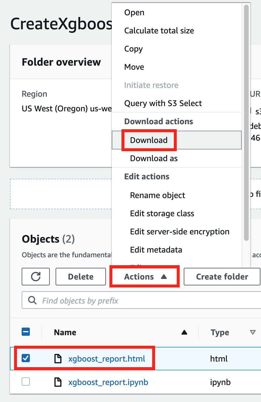 An example to the rule output S3 bucket URI.