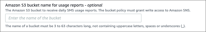 Details section of the Edit text messaging preferences page in the Amazon SNS console