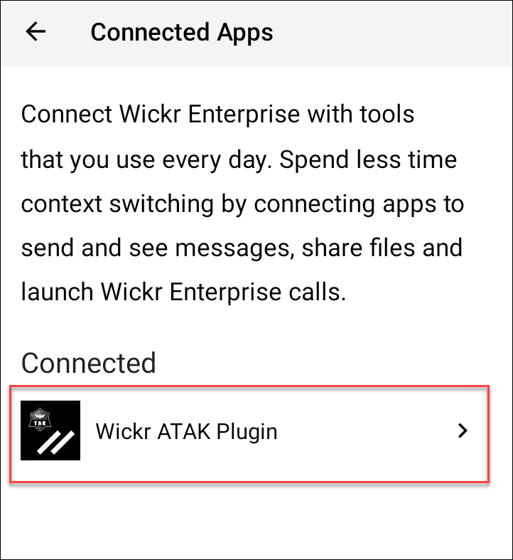 ATAK connected prompt.