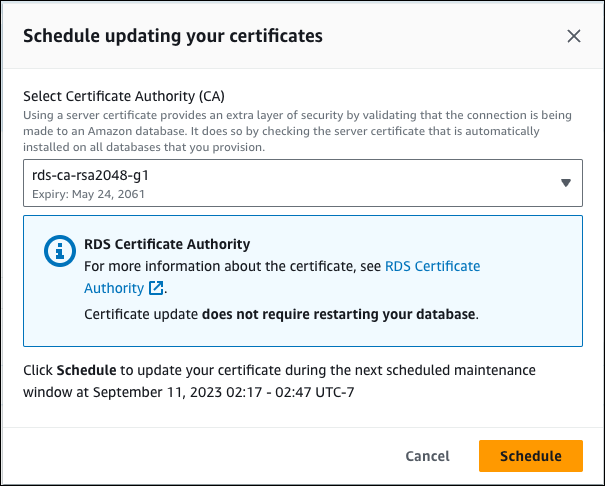 Conferma della rotazione del certificato