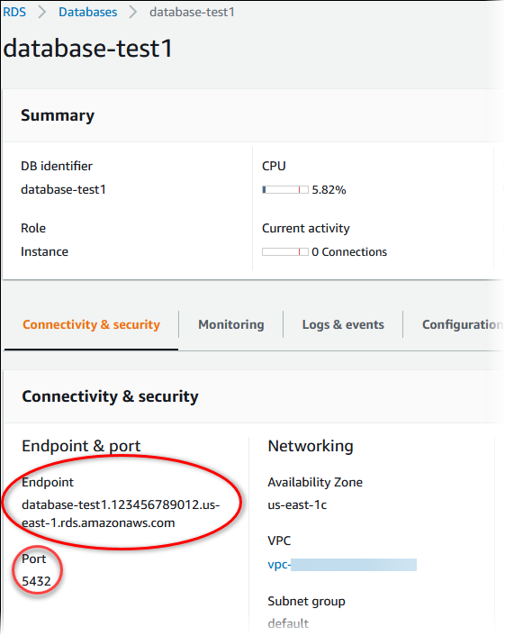 Stabilisci una connessione a un'istanza database PostgreSQL.