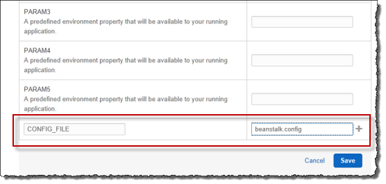 Screenshot dell'applicazione che mostra la sezione delle proprietà ambiente.