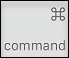 Key labeled "command" on a keyboard, typically found on Apple devices.