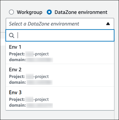 Scegli un ambiente DataZone