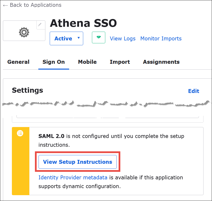 Scegli View Setup Instructions (Visualizza istruzioni di configurazione).