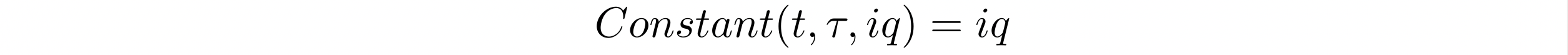 Equazione matematica che mostra una funzione costante con parametri t, tau e iq in cui l'output è sempre uguale a iq.