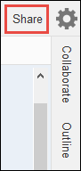 Il comando Condividi nella barra dei AWS Cloud9 IDE menu