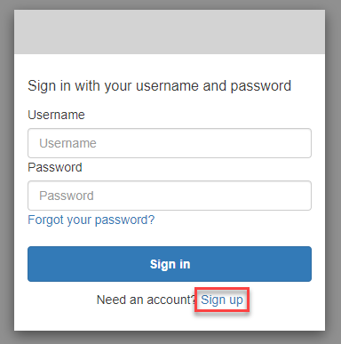pagina di accesso dell'interfaccia utente ospitata con solo un provider di accesso di Amazon Cognito