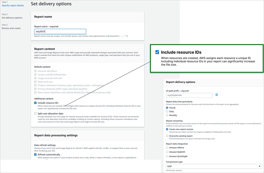 La AWS Billing console.