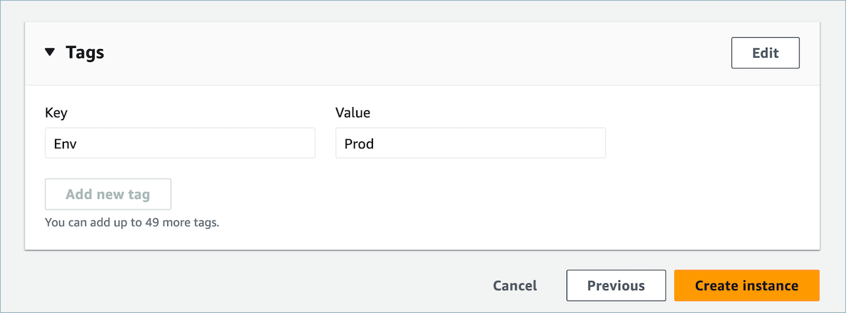 Crea la tua istanza dopo aver esaminato le configurazioni desiderate.