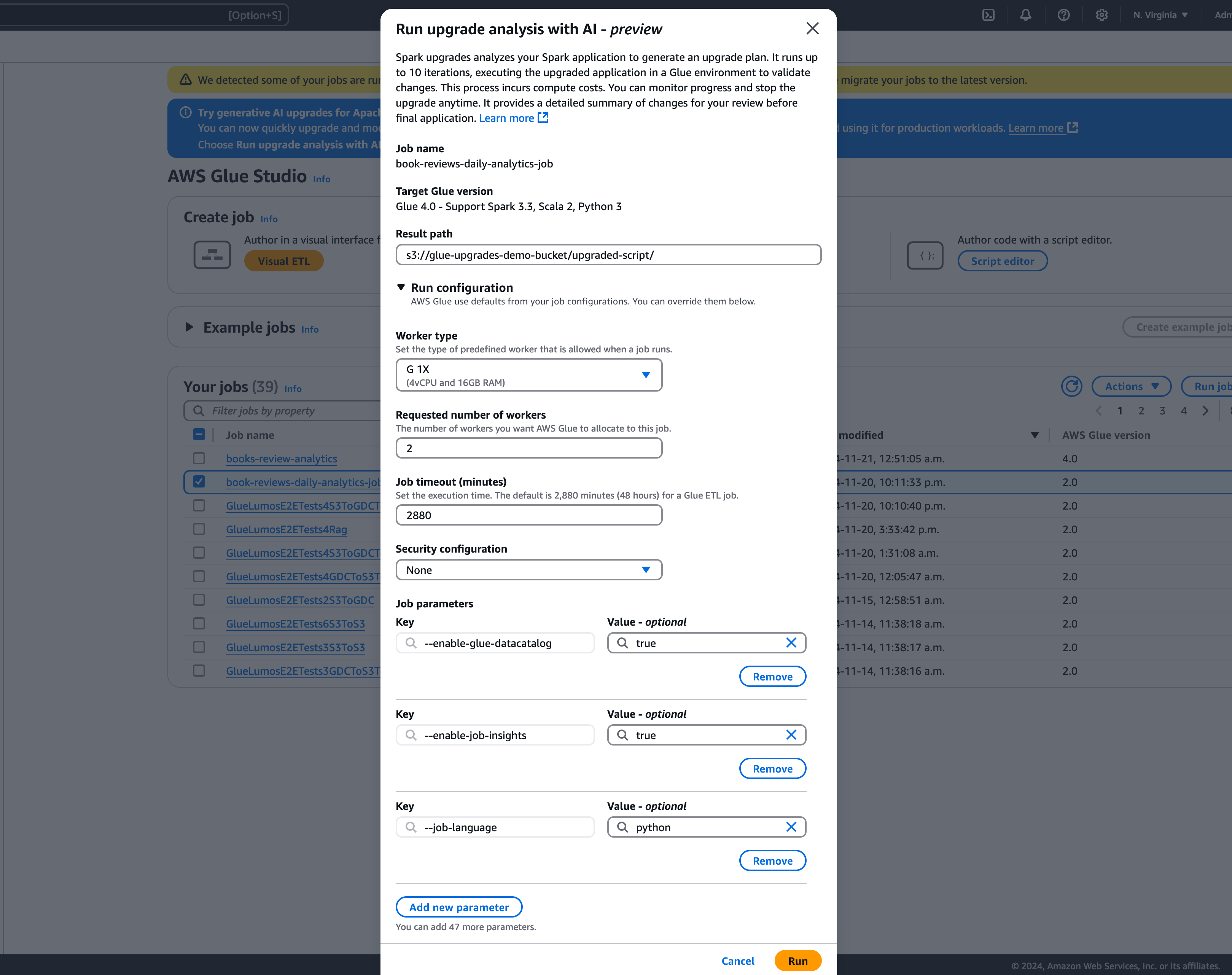 La schermata mostra l'analisi dell'aggiornamento completata. Il pulsante per Applica lo script aggiornato è visibile.