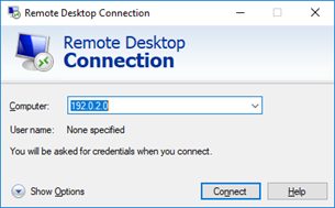 Configurazione di Connessione Desktop remoto.