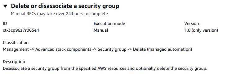 Modifica digita i dettagli per eliminare o dissociare un gruppo di sicurezza dalle risorse. AWS