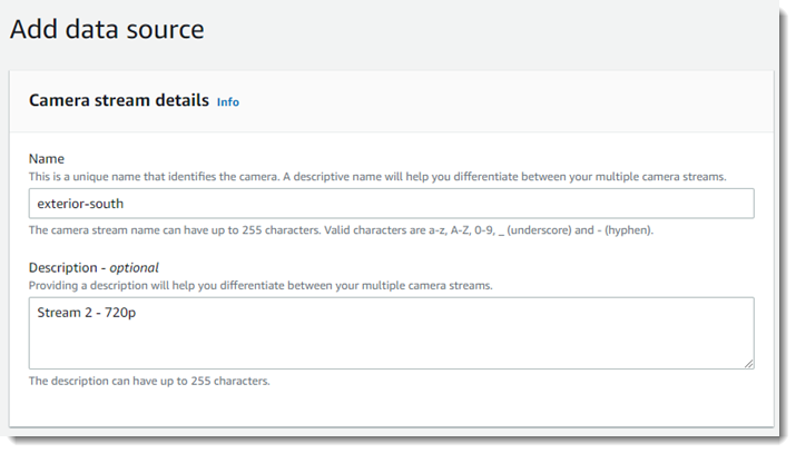 Aggiungi flussi a un'appliance AWS Panorama sulla console.