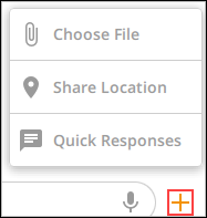 Invia file, condividi la tua posizione o l'icona delle risposte rapide
