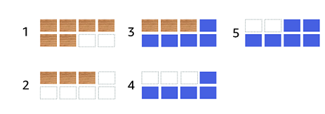 50% の minimumHealthyPercent 値で 8 つのタスクを収容できるスペースがあるクラスター内で、6 つのタスクを示している図。